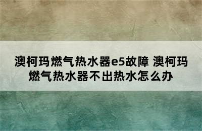 澳柯玛燃气热水器e5故障 澳柯玛燃气热水器不出热水怎么办